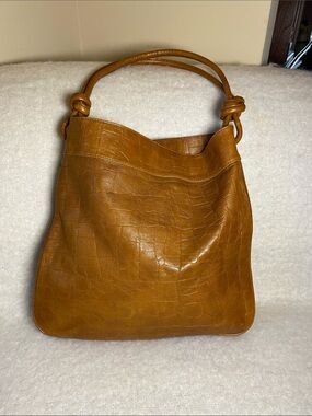 Sondra Roberts Leather Hobo Shoulder Bag - Camel